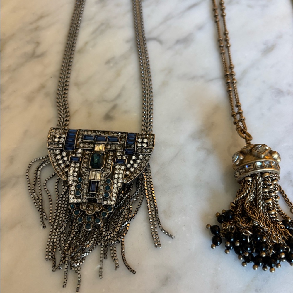 Two necklaces! Art deco and J. Crew tassel necklace!